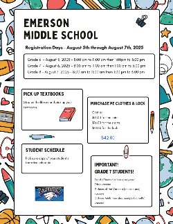 Emerson MS Registration Days / Dias Registracion escuela Emerson 